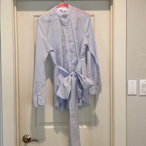 Ann Mashburn Tie-Waist Button-Up Blouse